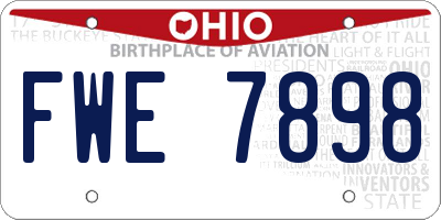 OH license plate FWE7898