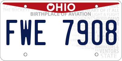 OH license plate FWE7908