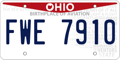 OH license plate FWE7910