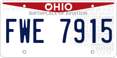 OH license plate FWE7915