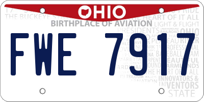 OH license plate FWE7917