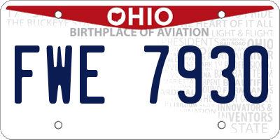 OH license plate FWE7930