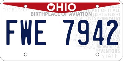 OH license plate FWE7942