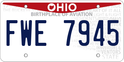 OH license plate FWE7945