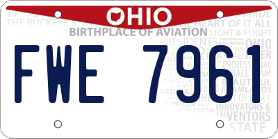 OH license plate FWE7961