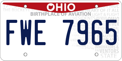 OH license plate FWE7965