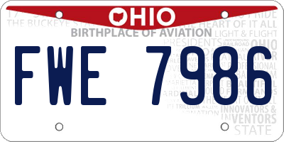 OH license plate FWE7986