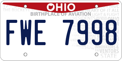 OH license plate FWE7998