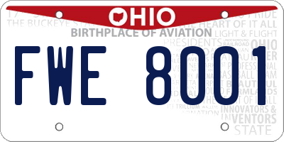 OH license plate FWE8001