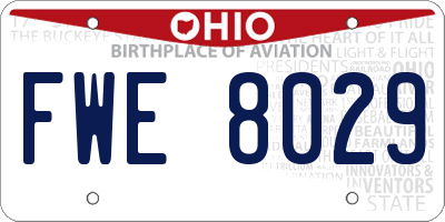 OH license plate FWE8029