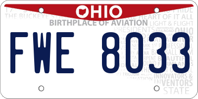 OH license plate FWE8033
