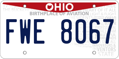 OH license plate FWE8067