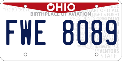 OH license plate FWE8089