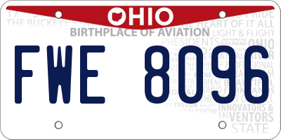 OH license plate FWE8096