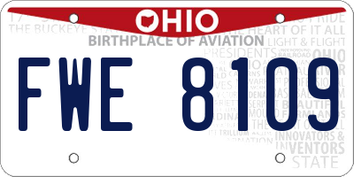 OH license plate FWE8109