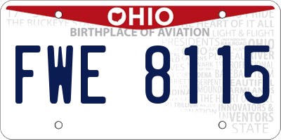 OH license plate FWE8115