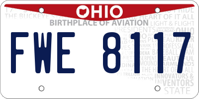 OH license plate FWE8117
