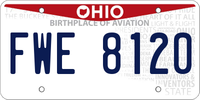 OH license plate FWE8120
