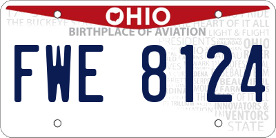 OH license plate FWE8124