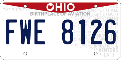 OH license plate FWE8126
