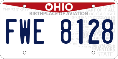 OH license plate FWE8128