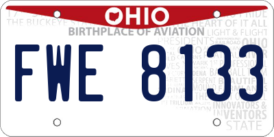 OH license plate FWE8133