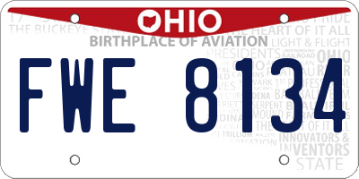 OH license plate FWE8134