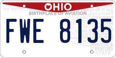OH license plate FWE8135