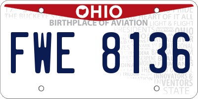 OH license plate FWE8136