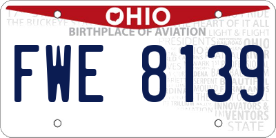 OH license plate FWE8139