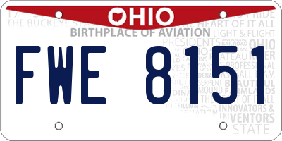 OH license plate FWE8151