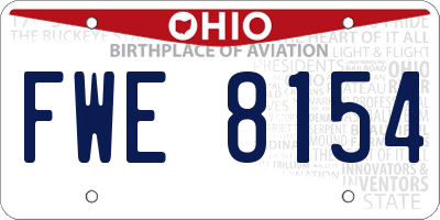 OH license plate FWE8154