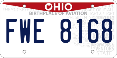 OH license plate FWE8168