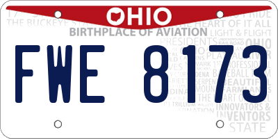 OH license plate FWE8173