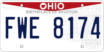 OH license plate FWE8174