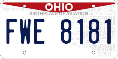 OH license plate FWE8181