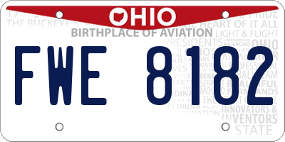 OH license plate FWE8182