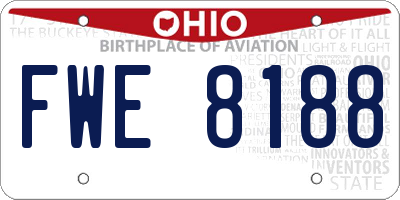 OH license plate FWE8188