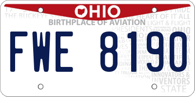 OH license plate FWE8190