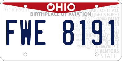 OH license plate FWE8191