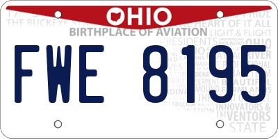 OH license plate FWE8195