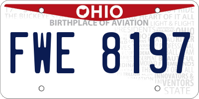 OH license plate FWE8197