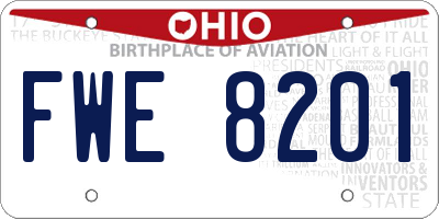 OH license plate FWE8201