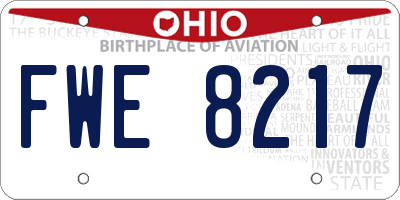 OH license plate FWE8217