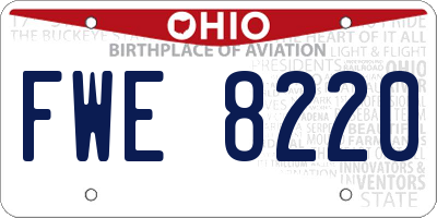 OH license plate FWE8220