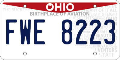 OH license plate FWE8223