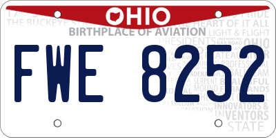 OH license plate FWE8252