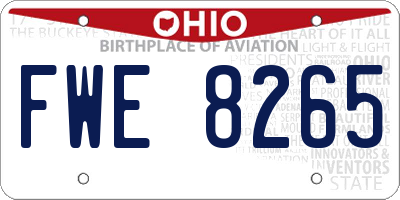 OH license plate FWE8265