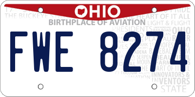OH license plate FWE8274