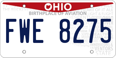 OH license plate FWE8275